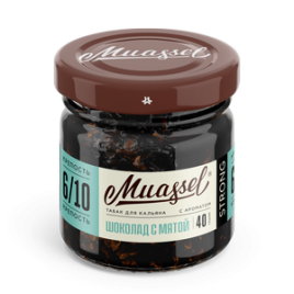 Табак для кальяна Muassel Strong 6/10 Шоколад с мятой, 40 гр