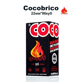 Уголь для кальяна BRICO размер 22 мм, 96 кубиков