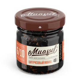 Табак для кальяна Muassel Strong 6/10 Citrus Mango Цитрусовый манго, 40 гр