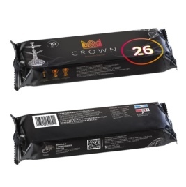 Уголь для кальяна CROWN размер 26 мм, 10 кубиков