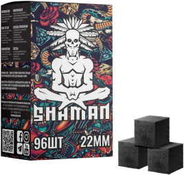 Уголь для кальяна Shaman размер 22 мм, 96 кубиков