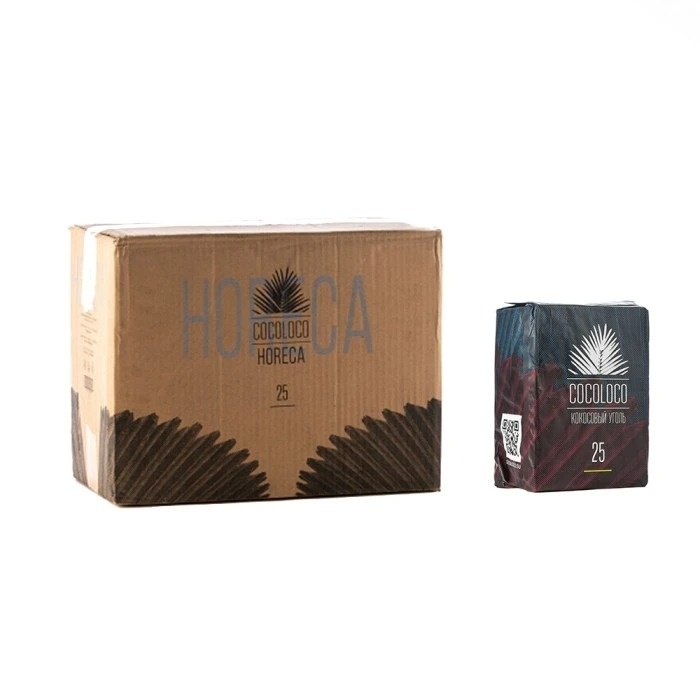 Уголь для кальяна COCO LOCO HORECA размер 25 мм, 72 кубика фото 1