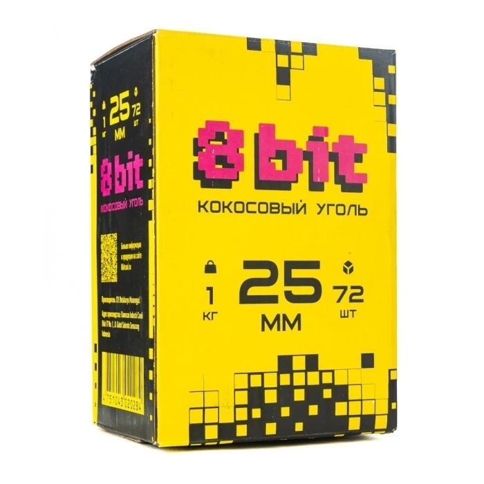 Уголь д/кальяна 8 BIT размер 25 мм, 72 кубика фото 1
