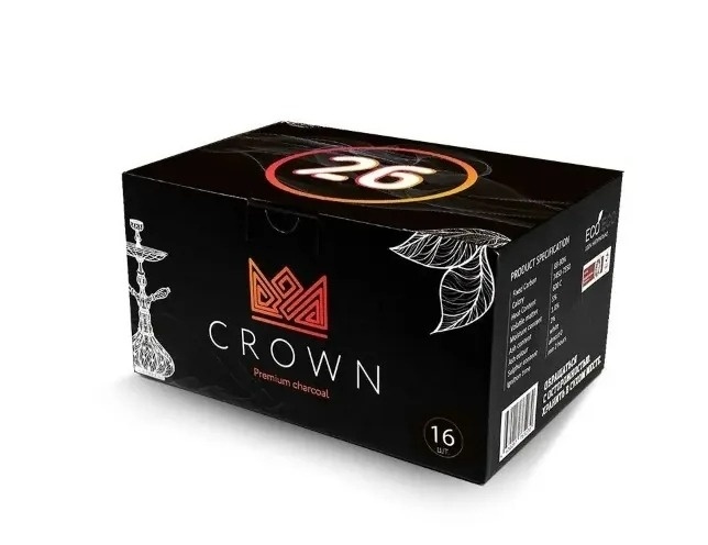 Уголь для кальяна CROWN размер 26 мм, 64 кубика фото 1